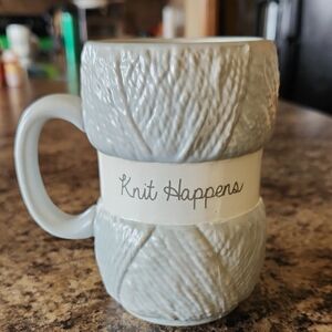 " Knit Happens" Textured Knit Mug